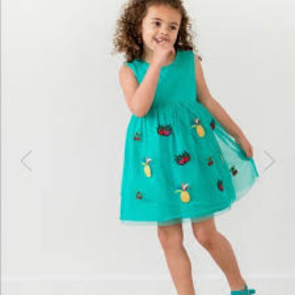 HANNA ANDERSSON TULLE EMBROIDERED FRUIT TANK DRESS GIRLS 120 ( 6-7 US)